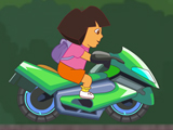 Dora Riding Motorcycle